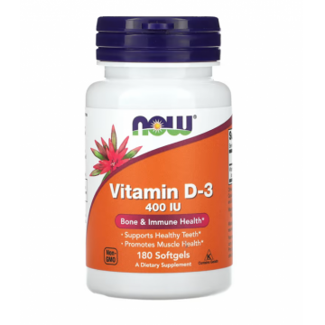 Now Vitamin D3 400 IU 180 softgels