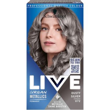 Vopsea de par permanenta Schwarzkopf Color Urban Metallics U72 Dusty Silver, 142.5ml, Live