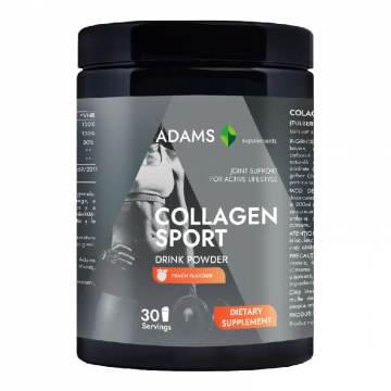 Collagen Sport pulbere cu aroma de piersica, 600g, Adams