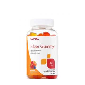 Jeleuri cu fibre si aroma de fructe asortate Fiber Gummy, 90 jeleuri, GNC