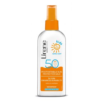 Lapte protectie solara pentru copii cu aroma vanilie SPF50 Sun, 150ml, Lirene