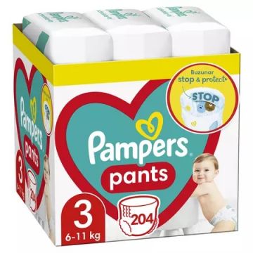 Scutece Pants Stop&Protect XXL Box Nr.3 pentru 6-11 kg, 204 bucati, Pampers