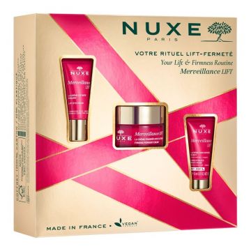 Set Nuxe Merveillance: Crema de Fata cu Efect de Lifting, 50 ml + Crema de Ochi, 15 ml + Crema de Noapte cu Efect de Lifting, 15 ml.