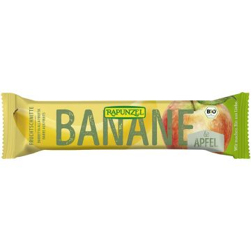 Baton Bio de fructe cu banana si mar, 40g, Rapunzel