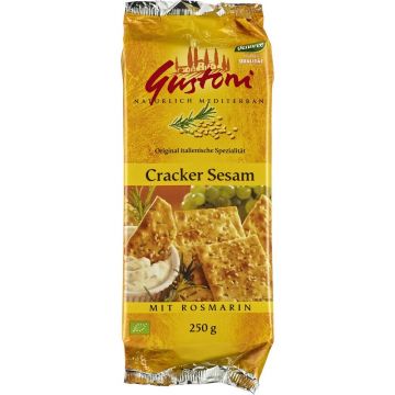 Biscuiti eco crocanti cu susan si rozmarin, 250g, Gustoni