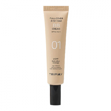 Crema coloranta BB Cream SPF40 PA++ Full Cover 3-in-1 Max, Light, 30 ml, Trimay