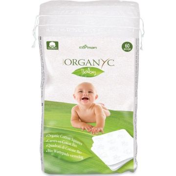 Dischete patrate din bumbac organic Baby, 60 bucati, Organyc