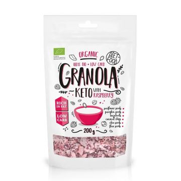 Granola Eco Keto cu zmeura, 200g, Diet Food