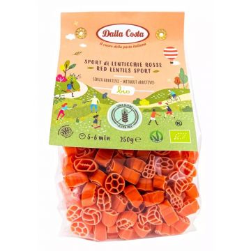 Paste Bio din linte rosie fara gluten, 250g, Dalla Costa