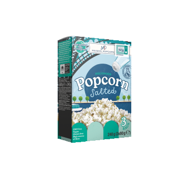 Popcorn pentru microunde cu sare, 3 x 80g, Maison Popcorn