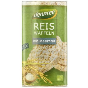 Rondele ecologice din orez expandat cu sare si fara gluten, 100g, Dennree