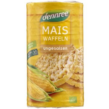 Rondele ecologice din porumb expandat fara sare si fara gluten, 120g, Dennree