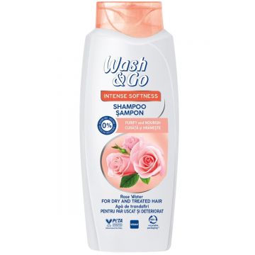 Sampon cu apa de trandafiri, 675ml, Wash&Go