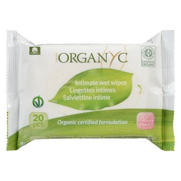 Servetele intime din bumbac organic, 20 bucati, Organyc