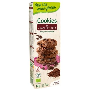 Biscuti ecologici fara gluten cu ciocolata neagra, 150g, Ma Vie Sans Gluten