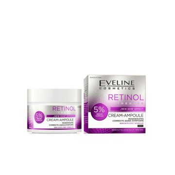 Crema de noapte pentru primele riduri, Retinol Therapy Eveline Cosmetics, 50 ml