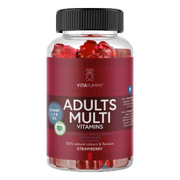 Multivitamine pentru adulti cu aroma de capsuni, 60 jeleuri, Vitayummy