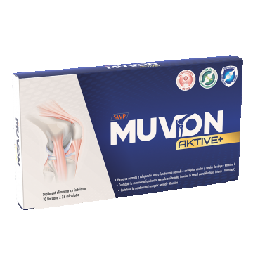 Supliment alimentar pentru articulatii Muvon Aktive Plus, 10 fiole, Sun Wave Pharma