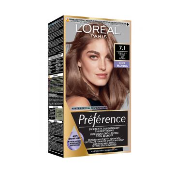 Vopsea de par permanenta cu amoniac Preference 7.1 Island, 174ml, L'Oreal Paris