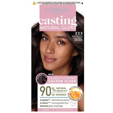 Vopsea de par semi-permanenta Casting Natural Gloss 223 Espresso Darkest Brown, 180ml, L'Oreal Paris