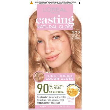 Vopsea de par semi-permanenta Casting Natural Gloss 923 Vanilla Lightest Blonde, 180ml, L'Oreal Paris