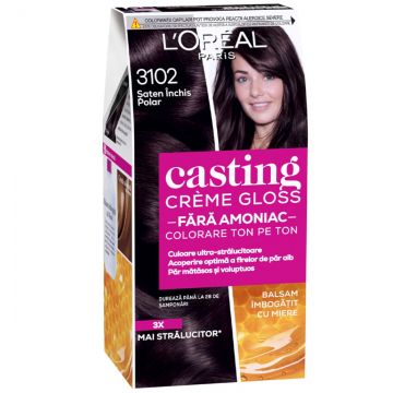 Vopsea de par semi-permanenta fara amoniac Casting Creme Gloss 3102 Saten Inchis Polar, 180ml, L'Oreal Paris