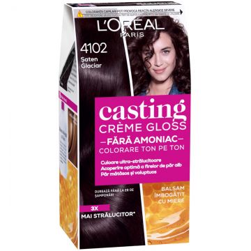 Vopsea de par semi-permanenta fara amoniac Casting Creme Gloss 4102 Saten Glaciar, 180ml, L'Oreal Paris