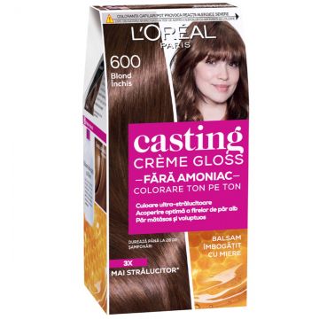 Vopsea de par semi-permanenta fara amoniac Casting Creme Gloss 600 Blond Inchis, 180ml, L'Oreal Paris