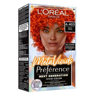 Vopsea de par semi-permanenta Preference MetaVivids 6.403 Meta Coral, 154ml, L'Oreal Paris