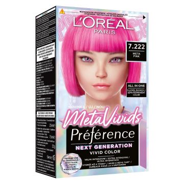 Vopsea de par semi-permanenta Preference MetaVivids 7.222 Meta Pink, 154ml, L'Oreal Paris