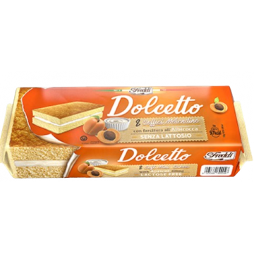 Cake-bar cu caise fara lactoza Dolcetto, 8x25g, Freddi Dolciaria