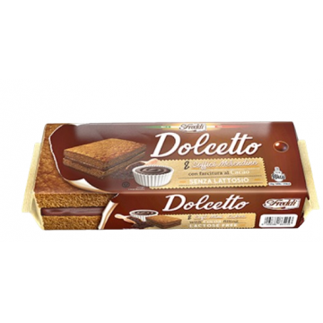 Cake-bar cu crema de cacao fara lactoza Dolcetto, 8x25g, Freddi Dolciaria