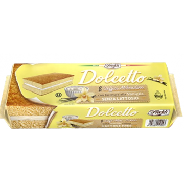 Cake-bar cu crema de vanilie fara lactoza Dolcetto, 8x25g, Freddi Dolciaria