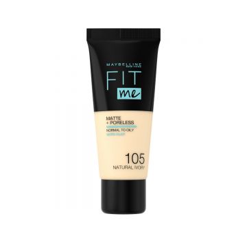 Fond de ten Matte & Poreless 105 Natural Ivory Fit Me, 30ml, Maybelline