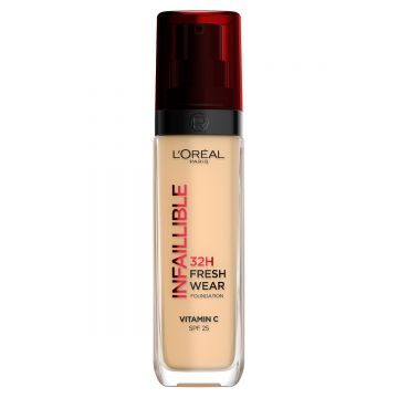 Fond de ten rezistent la transfer Infaillible 32H Fresh Wear 125 Cald, 30ml, L'Oreal Paris