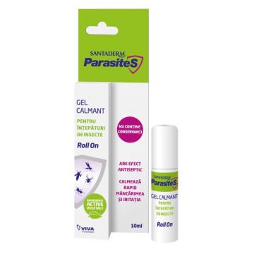 Gel calmant intepaturi de insecte Roll On Parasites, 10ml, Santaderm