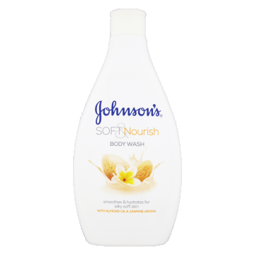 Gel de dus cu ulei de migdale si aroma de iasomie Soft & Nourish, 400ml, Johnson&Johson