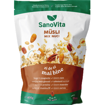 Musli cu mix de nuci, 400g, SanoVita