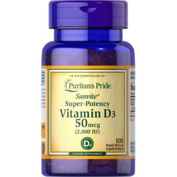 Puritan s Pride Vitamin D3 2000 IU (50 mcg) 100 softgels