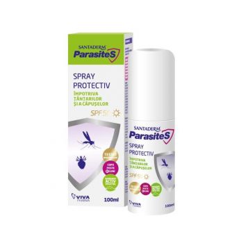 Spray repelent importiva tantarilor si a capuselor SPF50 Parasites, 100ml, Santaderm