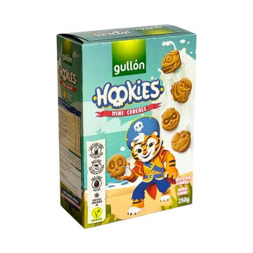 Biscuiti mini cu cereale fara lactoza Hookies, 250g, Gullon