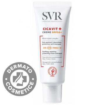 Crema reparatoare calmanta pentru protectie solara cu SPF 50+ Cicavit +, 40ml, SVR