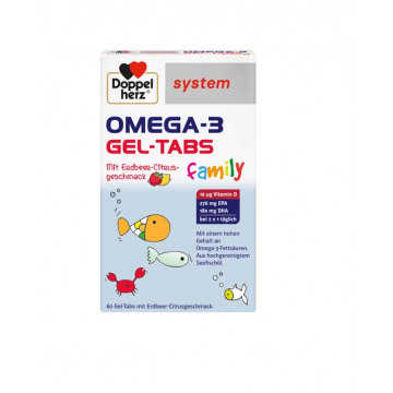 Doppelherz Omega 3 Gel Tabs Family 60 comprimate masticabile