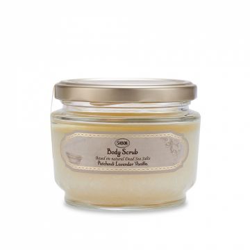 Exfoliant de corp Patchouli Lavender Vanilla, 320g, Sabon