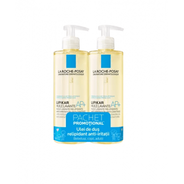 La Roche Posay Pachet Lipikar AP+ Ulei de spalare 400 ml + 400 ml