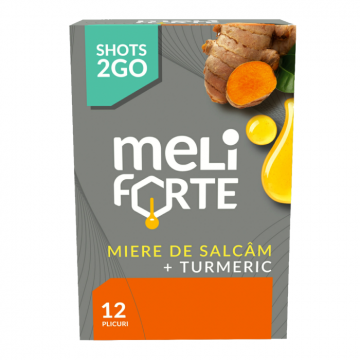 Miere de salcam cu turmeric, 12 plicuri, Meliforte