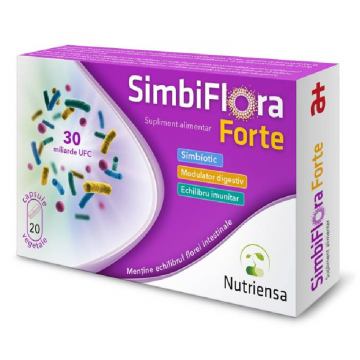 SimbiFlora Forte, 20 capsule vegetale, Antibiotice SA