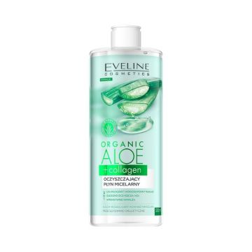 Apa micelara cu aloe vera Eveline Cosmetics Organic Aloe Vera + Collagen (Gramaj: 500 ml)