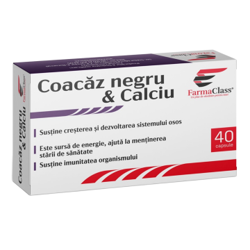 Coacaz negru & Calciu, 40 capsule, FarmaClass