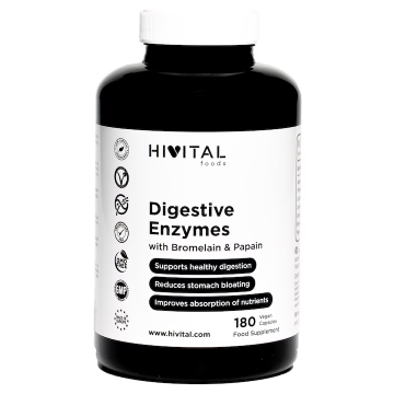 Enzime digestive cu Bromelaina si Papaina, 180 capsule, Hivital